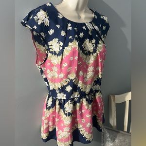 Pink & Navy Pim & Larkin size medium blouse